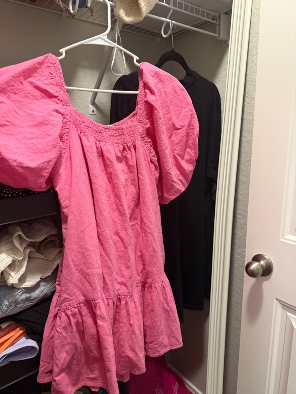 entro Hot Pink Smocked Waist Dress